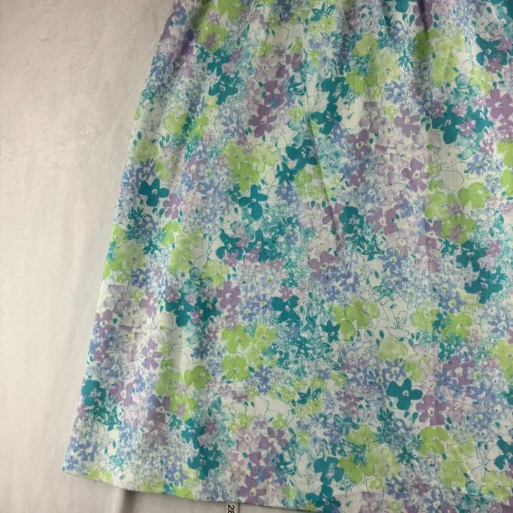 Vintage Folio Pull On A-Line Floral Skirt Womens 36 Cottagecore Romantic Garden
